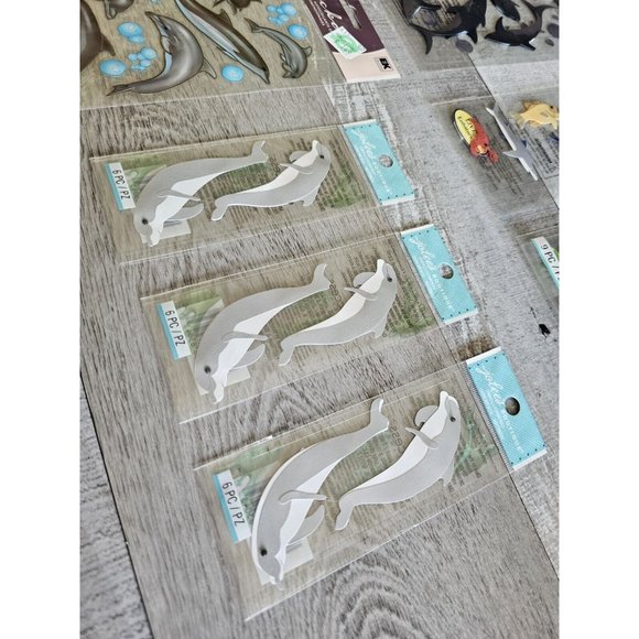 Sticker Lot Ocean Fish Sharks Dolphins Beach Scrapbooking 3D Stickers RARE #44 - Picture 7 of 8